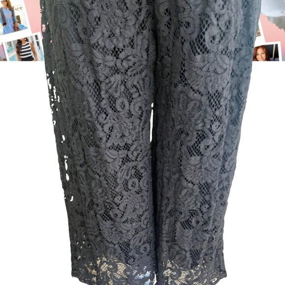 Chelsea & Violet Lace Pants Jumpsuit Romper Eyelash Hem Women’s S One Piece - Picture 6 of 12